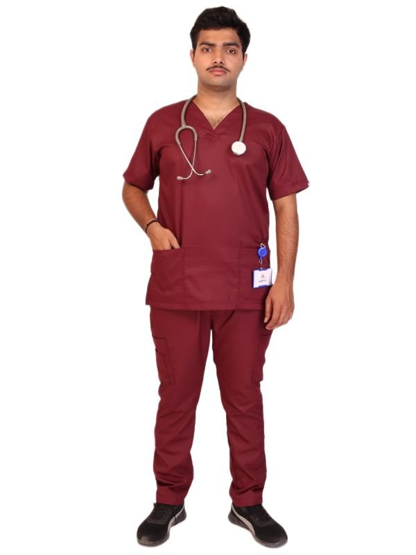 23 Luxe Men's Wine Scrubs - Image 1